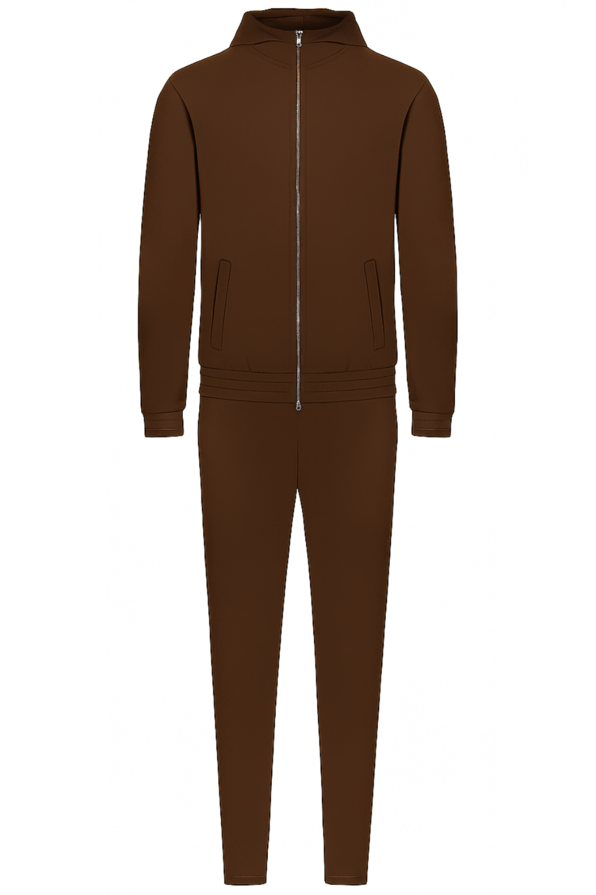 MOCHA BROWN HOODED TECH SUIT