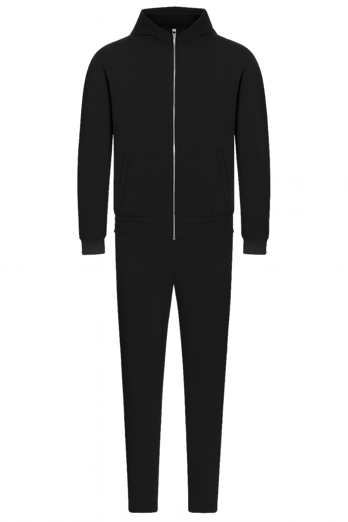 BLACK HOODED TECH SUIT