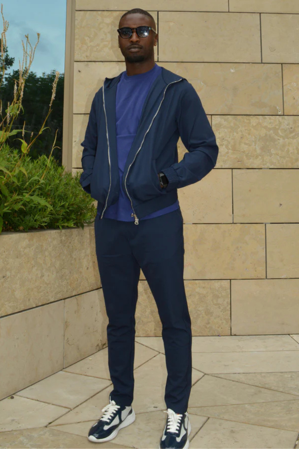 MIDNIGHT BLUE HOODED TECH SUIT
