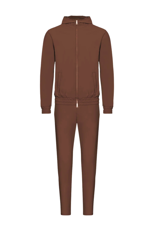MOCHA BROWN HOODED TECH SUIT