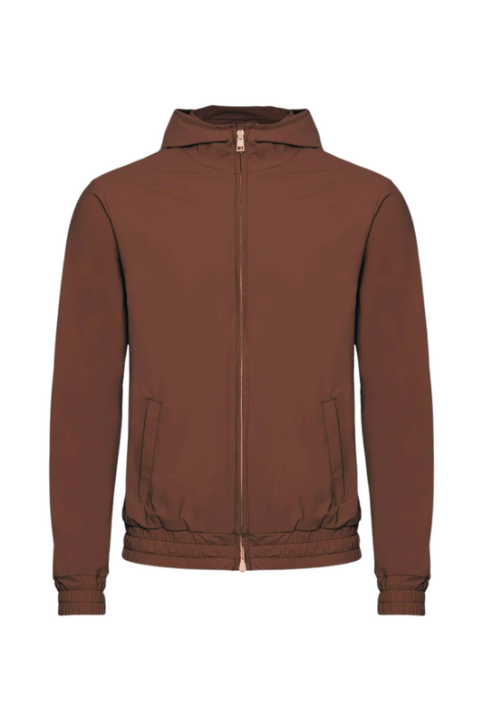 MOCHA BROWN HOODED TECH VEST
