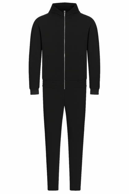BLACK HOODED TECH SUIT