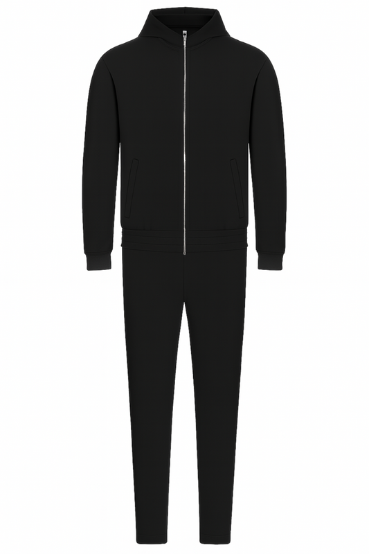 BLACK HOODED TECH SUIT